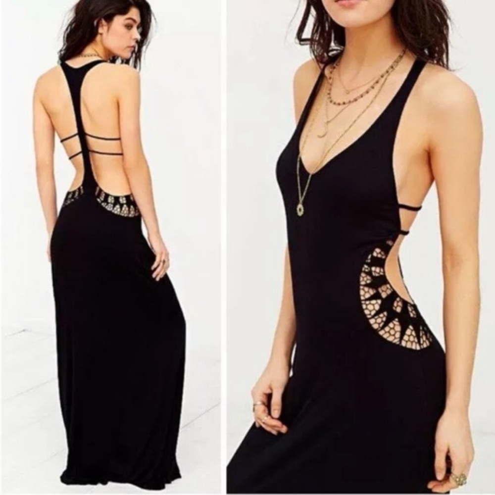 Staring at Stars (from Urban Outfitters) cutout black maxi dress